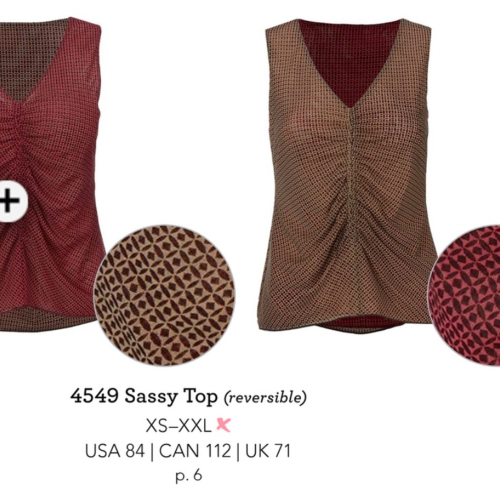 Sassy Reversible Top - Red and Brown